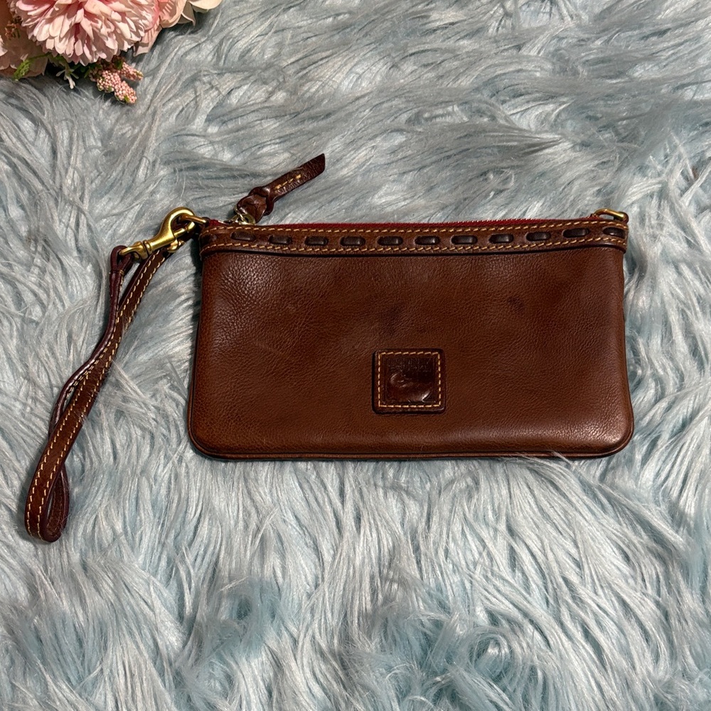 Dooney & Burke Florentine Chestnut Leather Wristlet